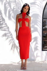 RUNAWAY Dani Midi Dress Red