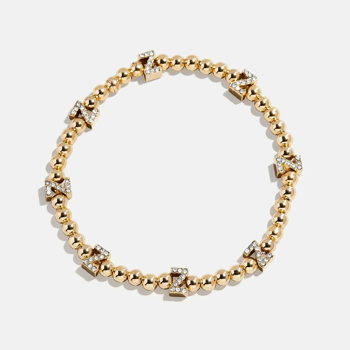 Gold/Pavé Repeating Initial Pisa Bracelet - Z
