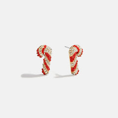 Holiday Twist Candy Cane Stud Earrings - Candy Cane