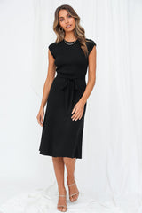 Message Me Back Knit Midi Dress Black