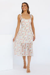 Condensed Heart Midi Dress Blue