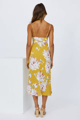 Sunshine Walks Midi Dress Yellow