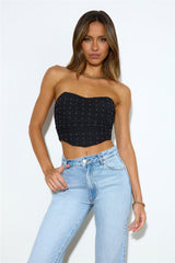 Sparks Joy Crop Top Black