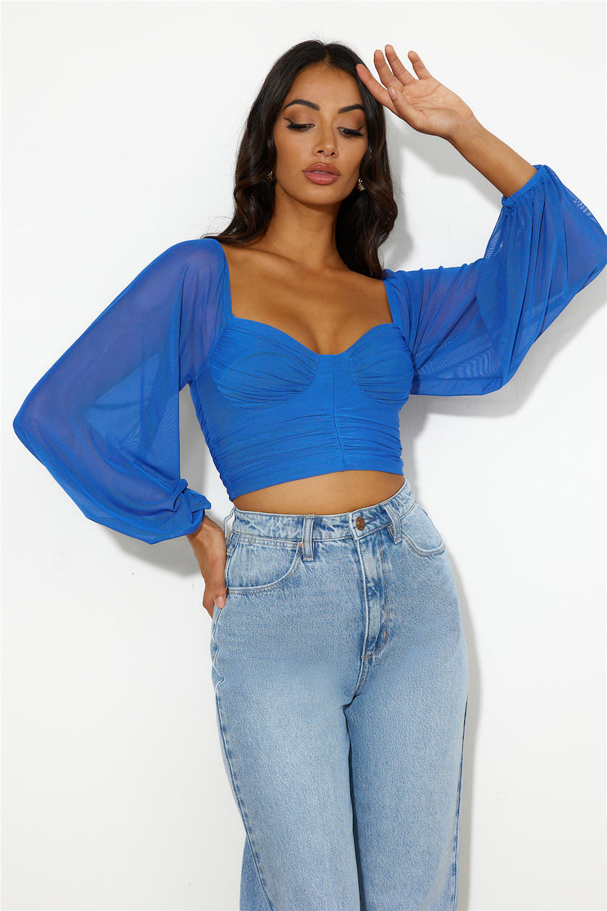 Enchanting Hymns Crop Cobalt Blue