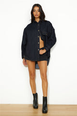 LIONESS NYC Boyfriend Shirt Dark Denim