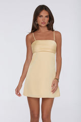 Made For Moments Satin Mini Dress Yellow
