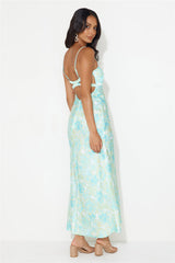 Girl To Girl Satin Maxi Dress Green