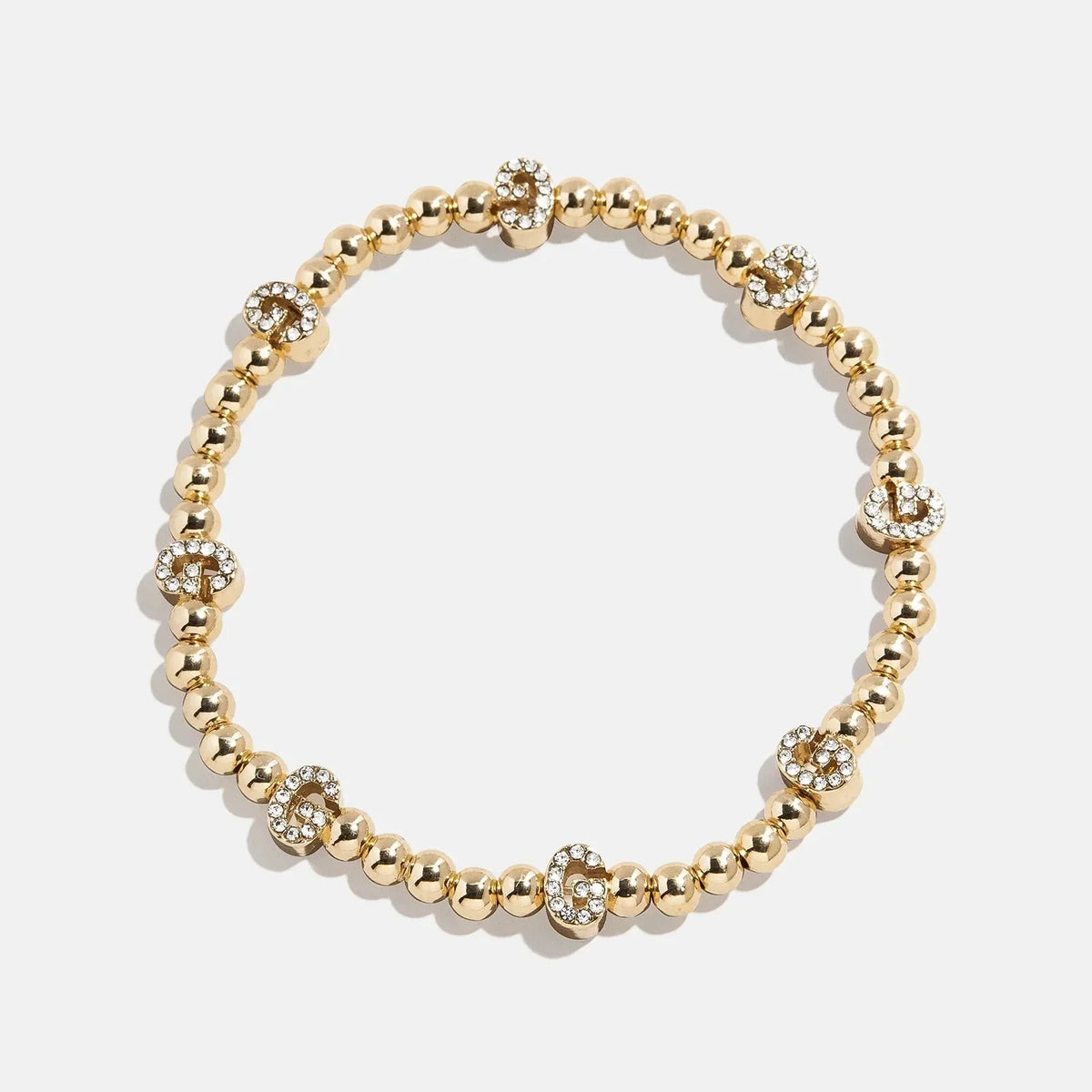 Gold/Pavé Repeating Initial Pisa Bracelet - G