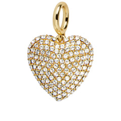 Heart Cluster Charm - Puffy Pave