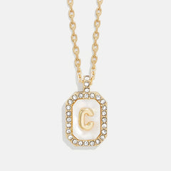 Gold & Mother of Pearl Initial Necklace - Mother Of Pearl