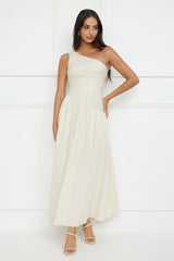 Seashell Moments One Shoulder Maxi Dress Beige