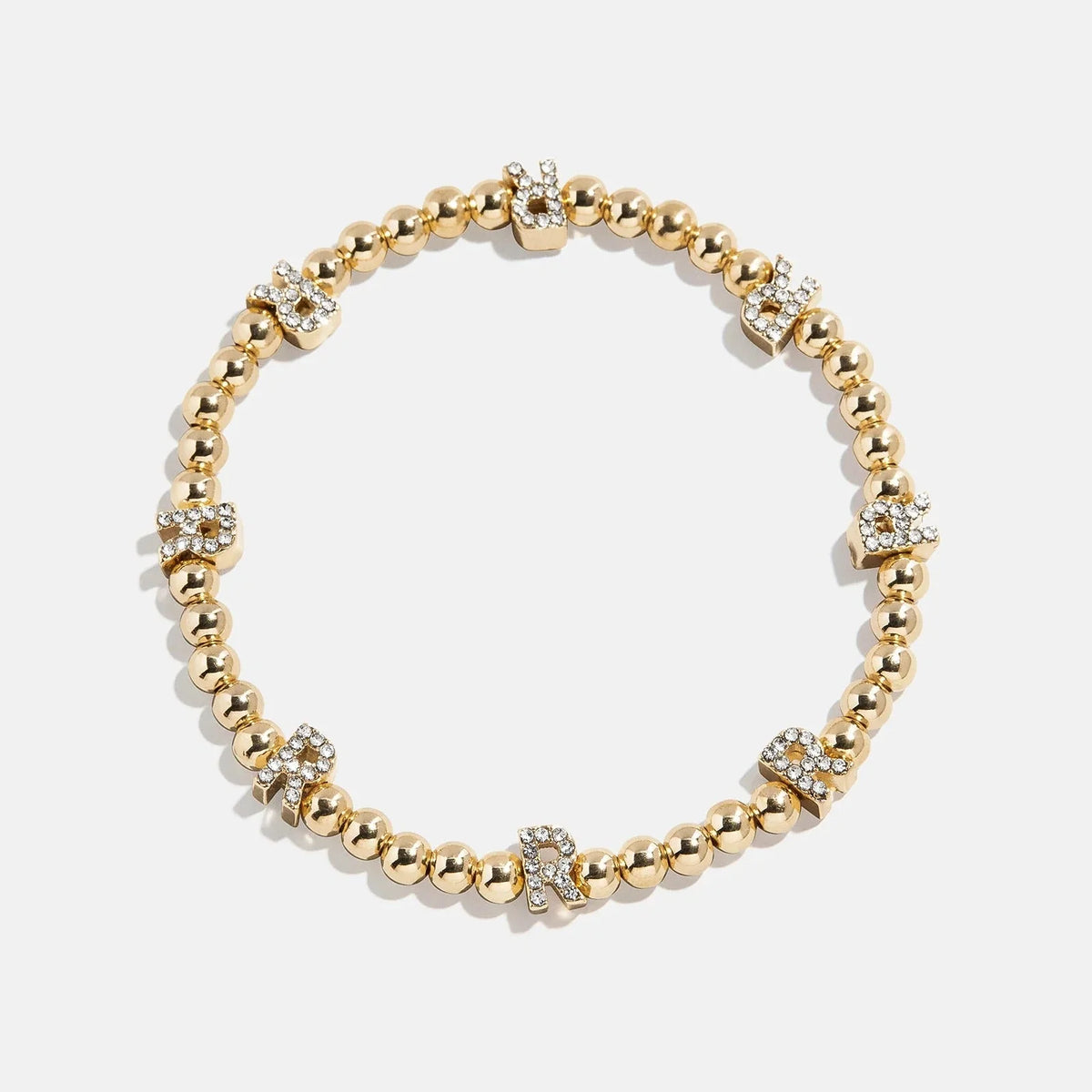 Gold/Pavé Repeating Initial Pisa Bracelet - R
