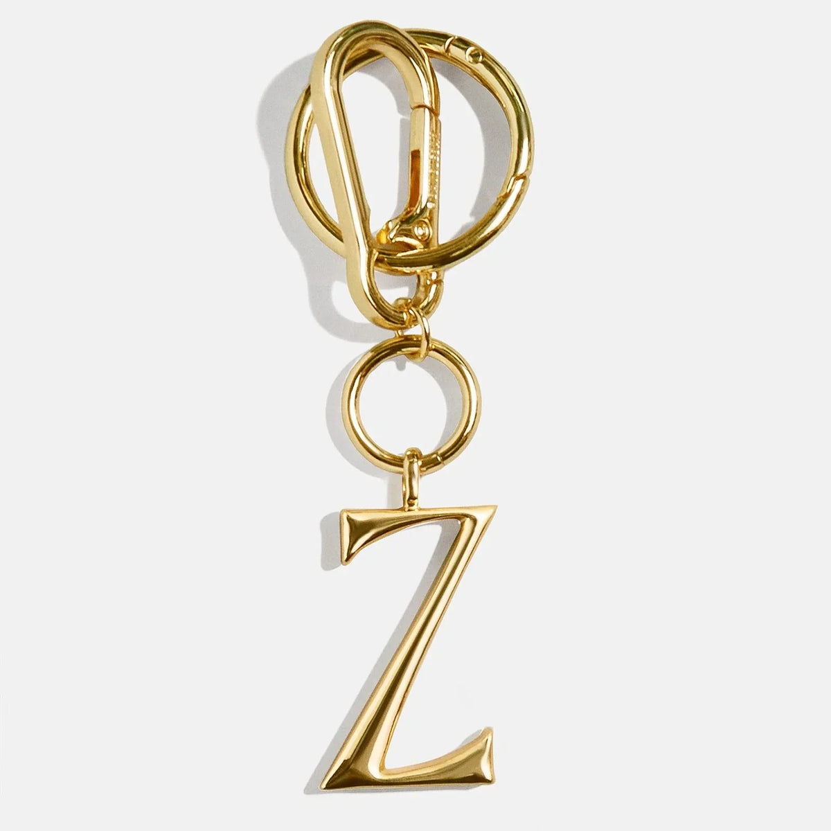Gold Initial Enamel Bag Charm - Z