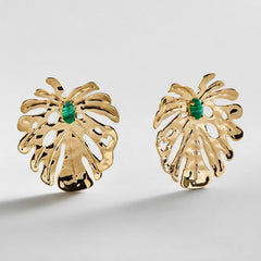 Just Breezy Palm Leaf Earrings - Palm Leaf