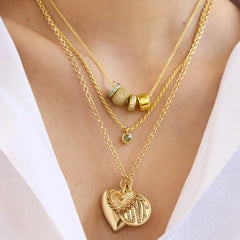 Heart Cluster Charm Necklace - Heart