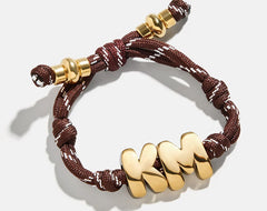 Knotty Initial Custom Bracelet - Brown Double Letters
