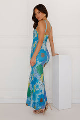 More To Make Mesh Maxi Dress Blue