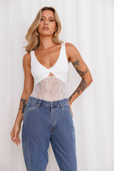 Passion Perfection Lace Bodysuit White
