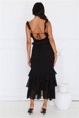 Golden Rooftops Midi Dress Black