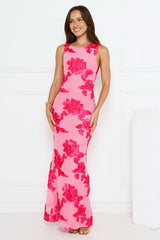 Vibe To It Mesh Maxi Dress Pink