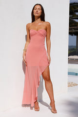 Attraction Style Strapless Maxi Dress Pink
