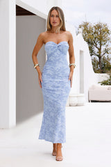 Lagoon Luxe Strapless Maxi Dress Blue