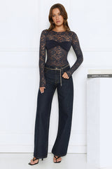 Midnight Long Sleeve Top Jet Black