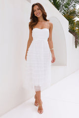 Message To You Tulle Midi Dress White