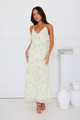 Unique Beauty Halter Maxi Dress Yellow