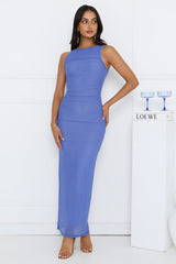 Designed Moments Mesh Maxi Dress Cobalt