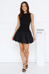 Slay Mode Bubble Mini Dress Black