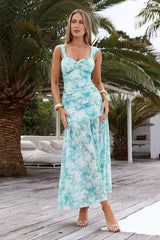 Whispers Of The Tropics Mesh Maxi Dress Green