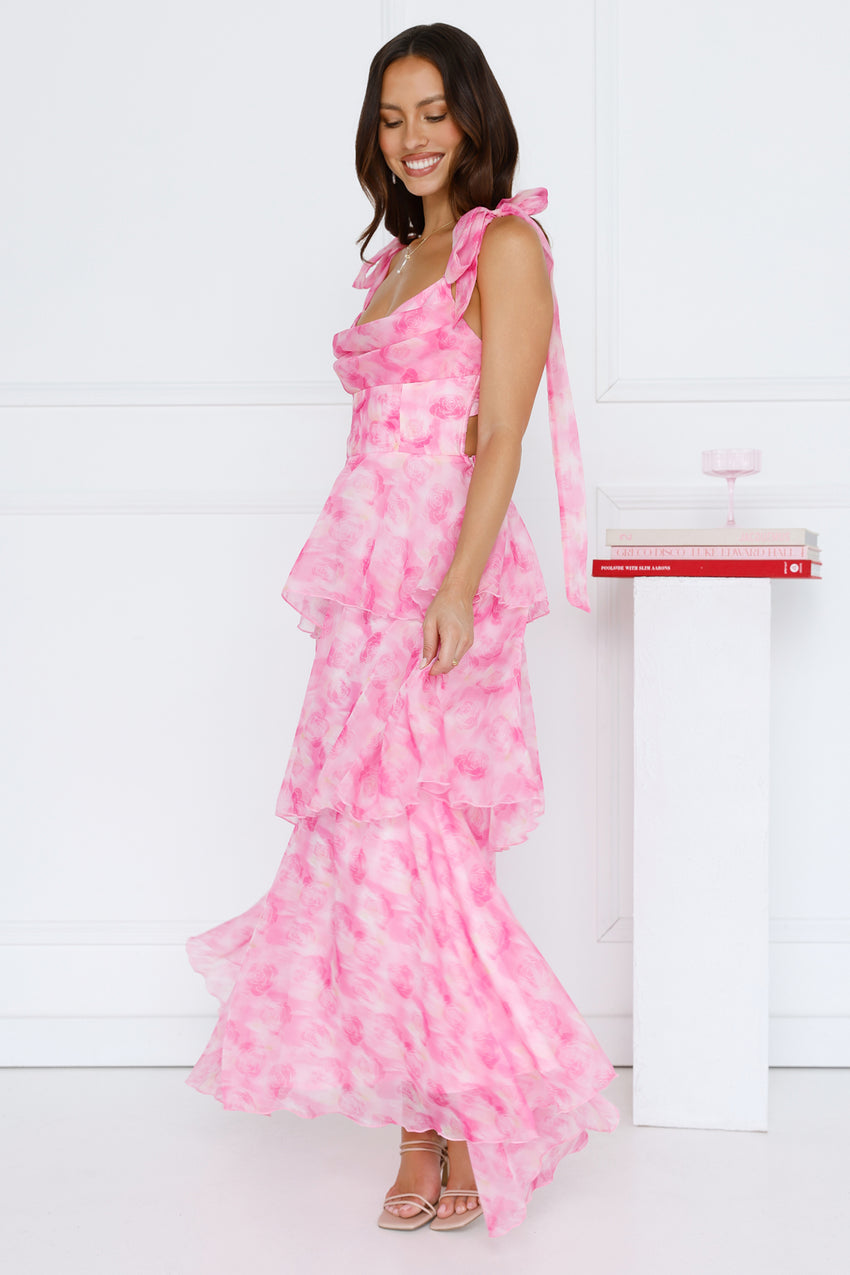 Petals In The Wind Maxi Dress Pink