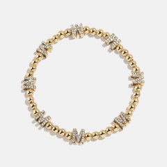 Gold/Pavé Repeating Initial Pisa Bracelet - M