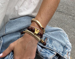 Knotty Initial Custom Bracelet - Brown Single Letter