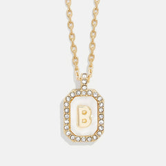 Gold & Mother of Pearl Initial Necklace - Mother Of Pearl