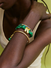 Knotty Initial Custom Bracelet - Bright Green Double Letters
