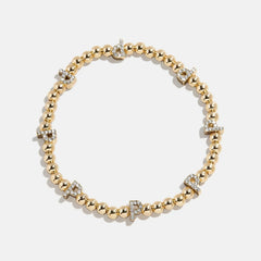 Gold/Pavé Repeating Initial Pisa Bracelet - P