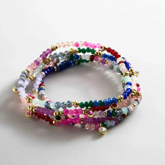 Indya Semi-Precious Layered Bracelet Set - Dark Multi