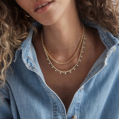 Joelle Pisa Beaded Necklace - Circle Bezel