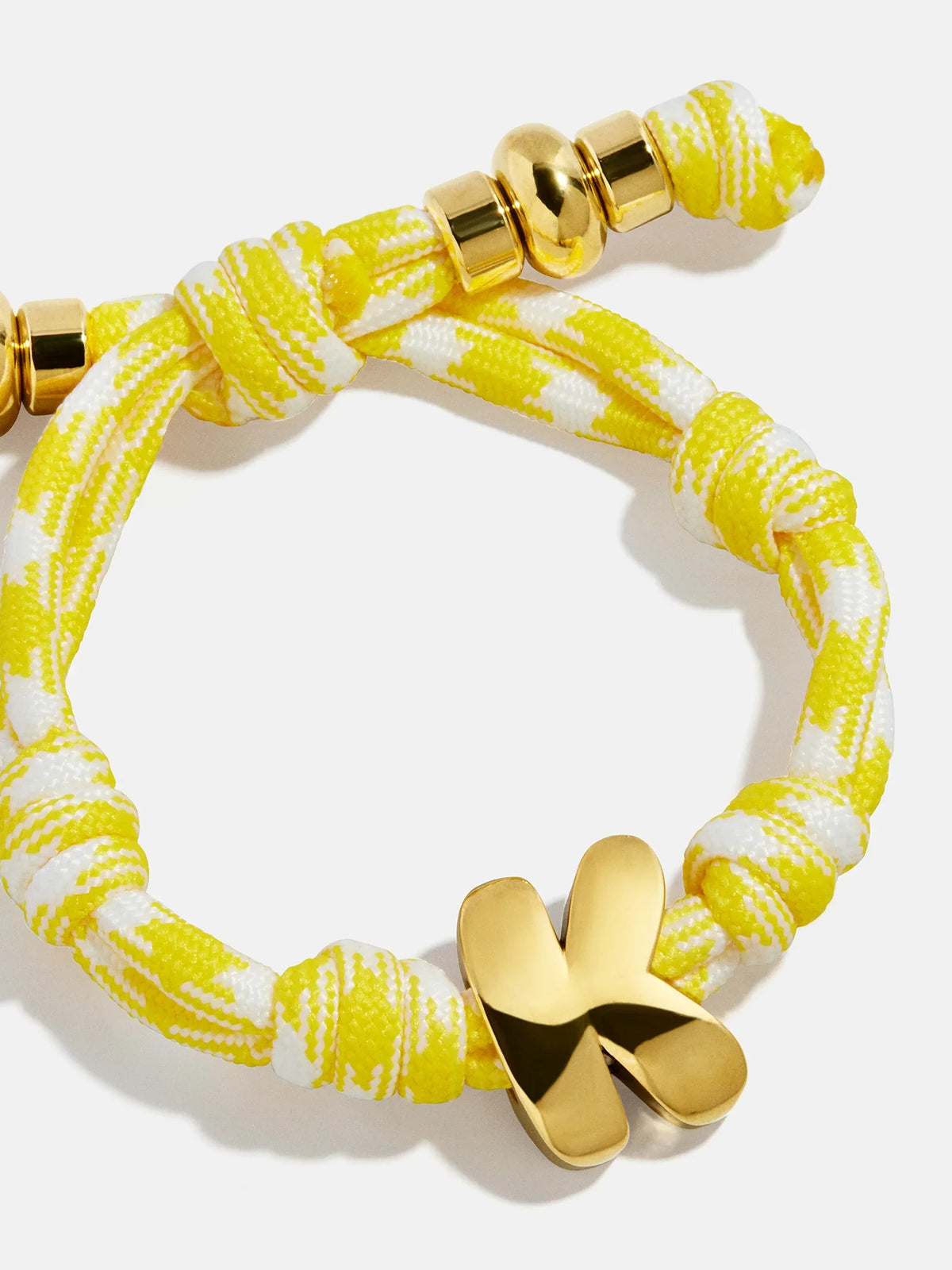 Knotty Initial Custom Bracelet - Bright Yellow Single Letter
