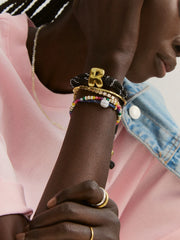 Knotty Initial Custom Bracelet - Black Double Letters