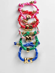 Knotty Initial Custom Bracelet - Bright Green Single Letter