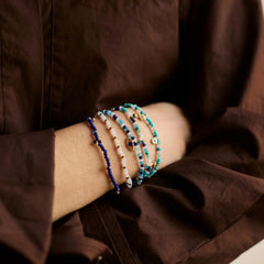 Indya Evil Eye Layered Bracelet Set - Blue Multi