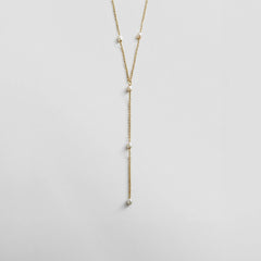 Juliet Pearl Lariat Necklace - Gold/Pearl