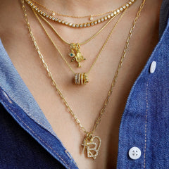 Heart Cluster Charm - Heart Pave Outline
