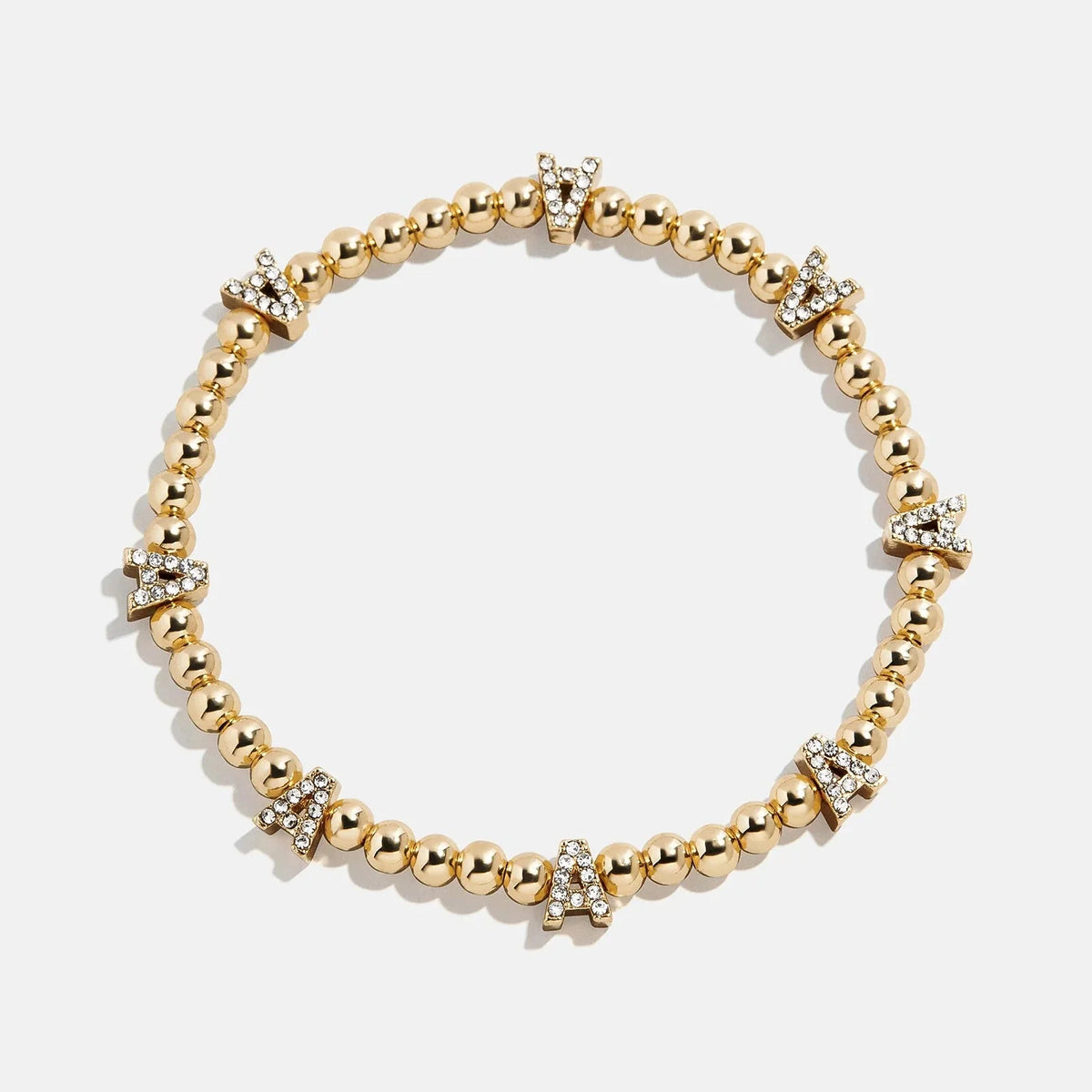 Gold/Pavé Repeating Initial Pisa Bracelet - A