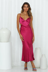 Thanks I Bought It Midi Dress Fuchsia