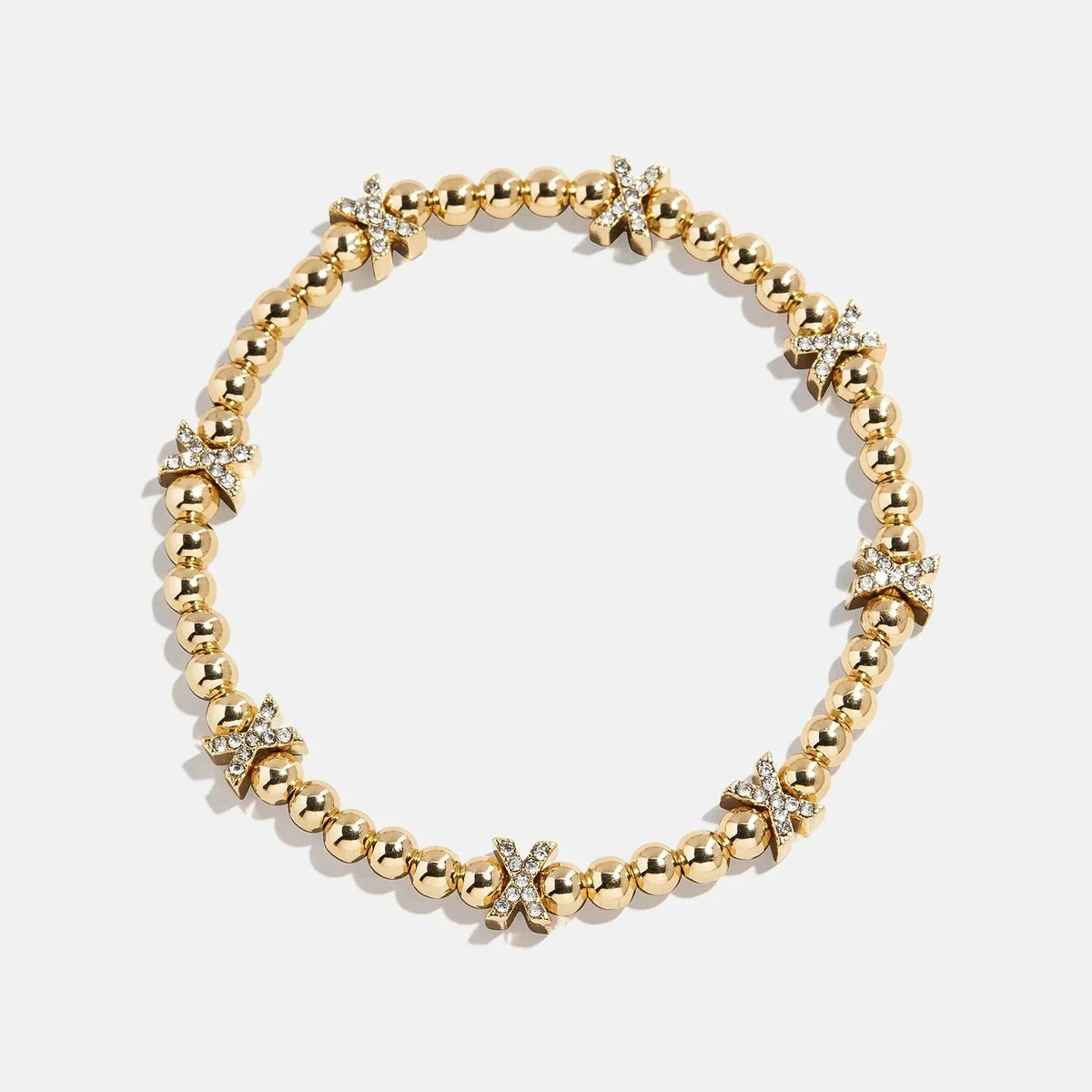 Gold/Pavé Repeating Initial Pisa Bracelet - X