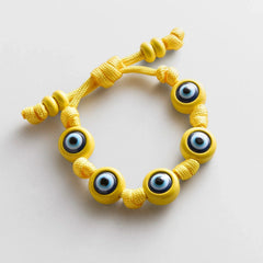 Knotty Good Eye Cord Bracelet  - Yellow